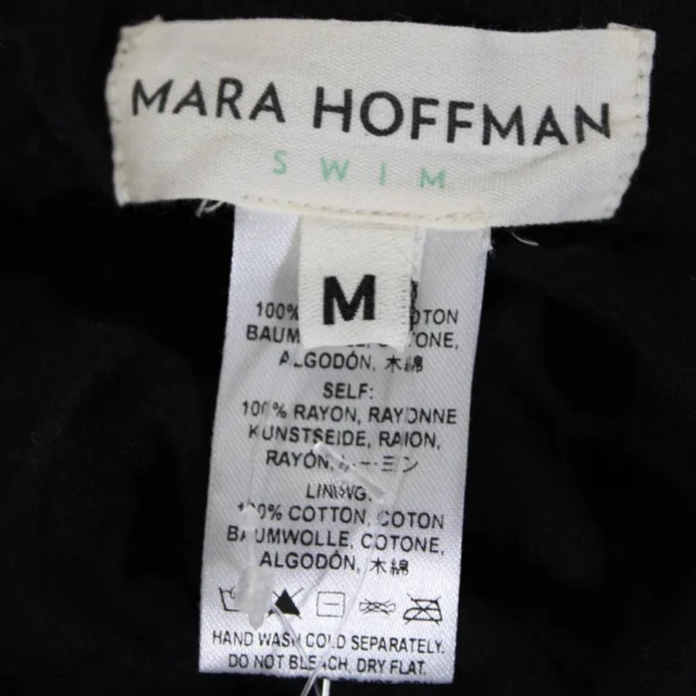 NWT MARA HOFFMAN Crochet Cutout Halter Maxi Dress Black White Medium Swim - Picture 13 of 14